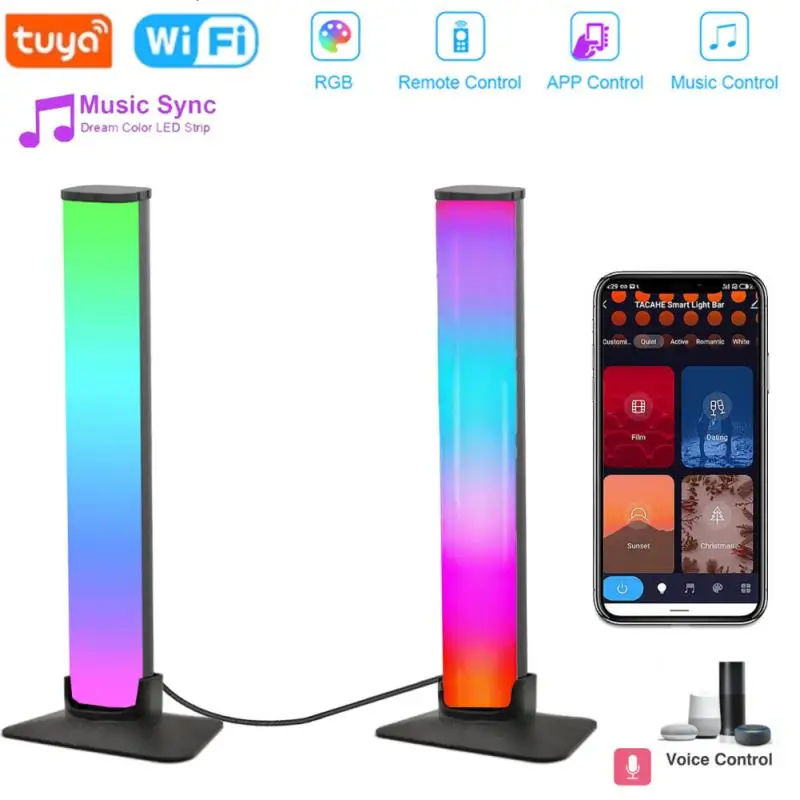 Smart LED Light Bar Color Bar Light Symphony Table Lamp Remote Control Symphony Musical Note Light Car Desktop Night Light 2PCS
Smart LED Light Bar Color Bar Light Symphony Table Lamp Remote Control Symphony Musical Note Light Car Desktop Night Light 2PCS