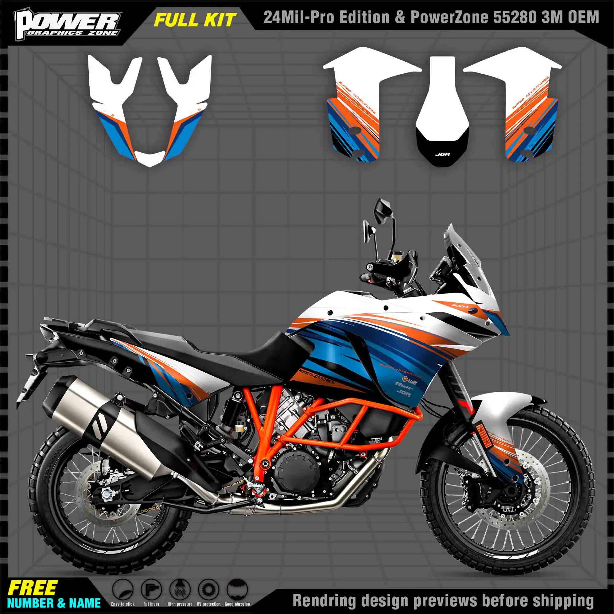 PowerZone for Custom Team Graphics Backgrounds Decals Stickers Kit For KTM 03-16 ADV1050 1090 1190 RS Motorcycle 009
PowerZone for Custom Team Graphics Backgrounds Decals Stickers Kit For KTM 03-16 ADV1050 1090 1190 RS Motorcycle 009