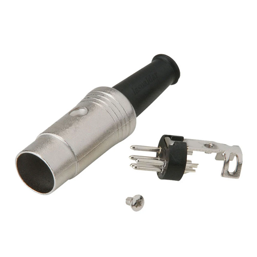 5 Pin DIN Midi Connector Cable Lead Audio Adapter Male Inline Plug Heavy duty cable clamp with flexible strain relief Silver
5 Pin DIN Midi Connector Cable Lead Audio Adapter Male Inline Plug Heavy duty cable clamp with flexible strain relief Silver