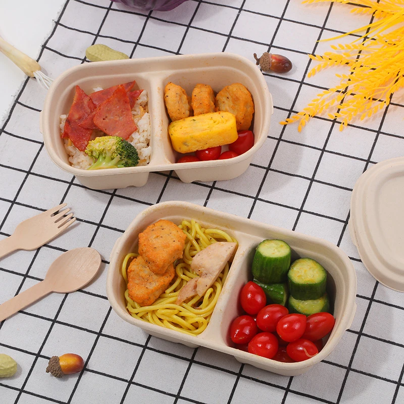 

Light Food Lunch Box Biodegradable Lunchbox Microwave Disposable Food Container Vegetable Salad Takeaway Packing Box ланч бокс