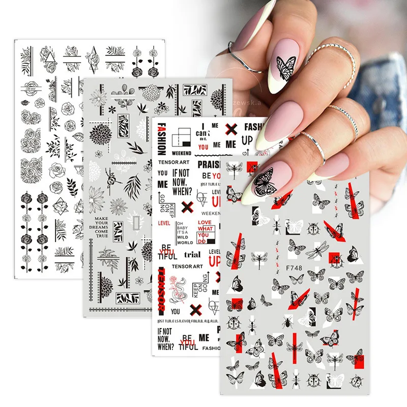 1PCS Black White Flower Butterfly Nail Art Sticker Nail Decoration Decal 3D Line Maple Leaf Sticker Nail Art Supplies Nail Parts
1PCS Black White Flower Butterfly Nail Art Sticker Nail Decoration Decal 3D Line Maple Leaf Sticker Nail Art Supplies Nail Parts
