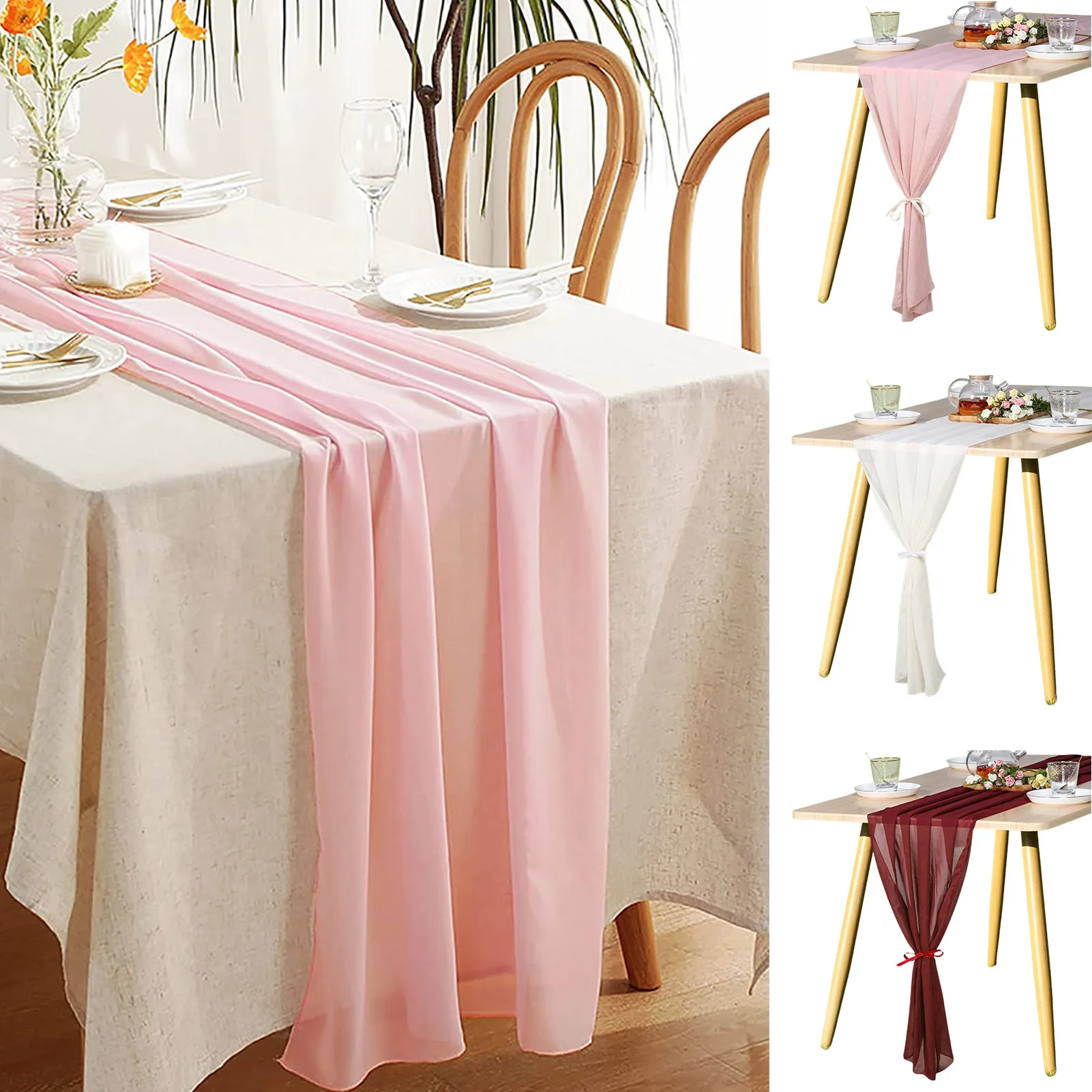 Romantic Chiffon Table Runner Boho Wedding Party Bridal Shower Birthday Home Christmas Decoration 120 X 27.5in
Romantic Chiffon Table Runner Boho Wedding Party Bridal Shower Birthday Home Christmas Decoration 120 X 27.5in