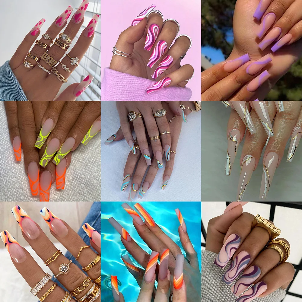 24pcs Press On Fake Nails Long Coffin Ballerina False Nail Tips Full Cover Detachable Artificial Nails Manicure Set
24pcs Press On Fake Nails Long Coffin Ballerina False Nail Tips Full Cover Detachable Artificial Nails Manicure Set