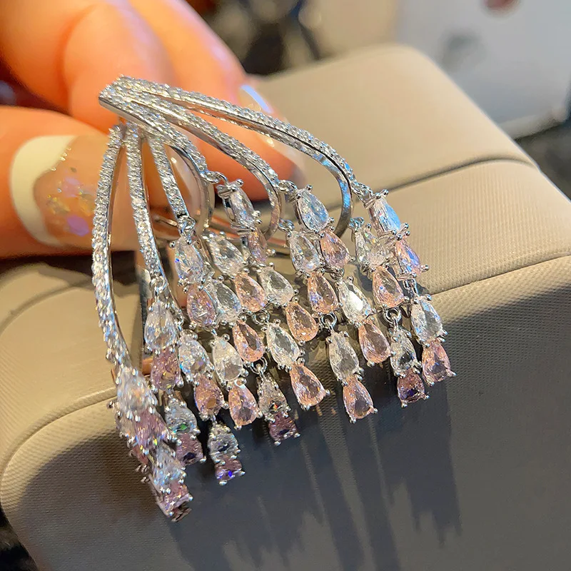 2023 Women S925 Silver Needle Gradient Purple Zircon Earrings Olive Tassels Earrings
2023 Women S925 Silver Needle Gradient Purple Zircon Earrings Olive Tassels Earrings