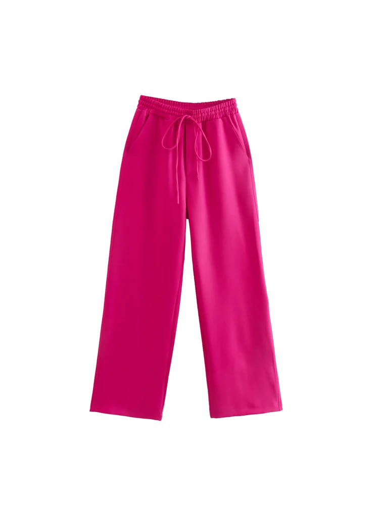 2022 Spring Women Straight Pants Casual Solid Drawstring Bow Tie Elastic waist Female Fashion Street Pant Trousers Clothing
2022 Spring Women Straight Pants Casual Solid Drawstring Bow Tie Elastic waist Female Fashion Street Pant Trousers Clothing