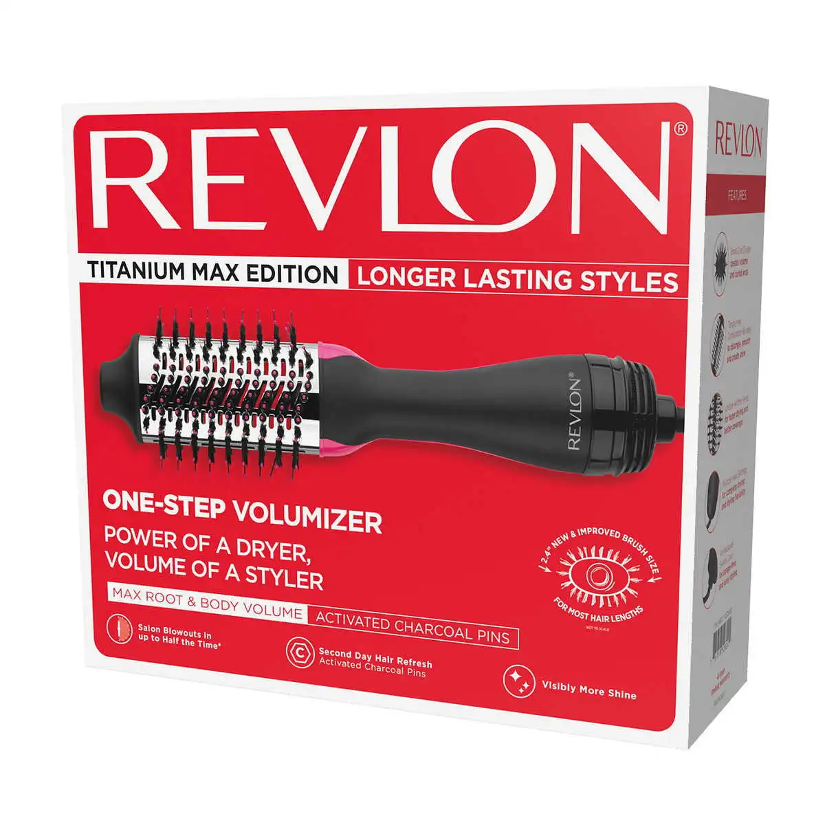 Delivery within 7-10 daysRevlon One-Step Hair Dryer and Volumizer Titanium Max Edition 2.4" Hot Air Brush, Black
Delivery within 7-10 daysRevlon One-Step Hair Dryer and Volumizer Titanium Max Edition 2.4" Hot Air Brush, Black