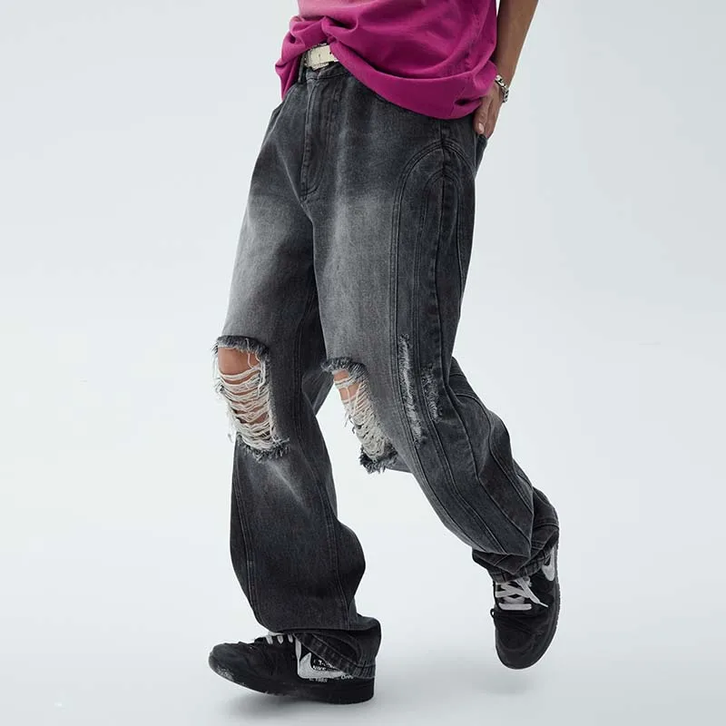 Harajuku Retro Hole Ripped Casual Straight Denim Pants for Men and Women Hip Hop Pockets Washed Loose Jeans Trousers
Harajuku Retro Hole Ripped Casual Straight Denim Pants for Men and Women Hip Hop Pockets Washed Loose Jeans Trousers