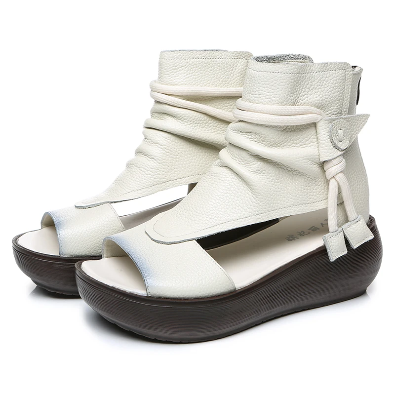 Ladies Sandals 2022 New Spring Retro Women Shoes Genuine Leather Zip Flat with Sewing Handmade Platform Sandals Zapatos De Mujer 
Ladies Sandals 2022 New Spring Retro Women Shoes Genuine Leather Zip Flat with Sewing Handmade Platform Sandals Zapatos De Mujer