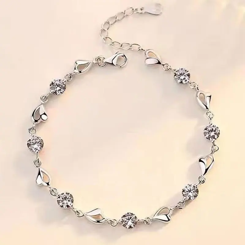 925 Sterling Silver AAA Zircon Heart Bracelet For Women Fashion Party Birthday Wedding Jewelry Gifts
925 Sterling Silver AAA Zircon Heart Bracelet For Women Fashion Party Birthday Wedding Jewelry Gifts