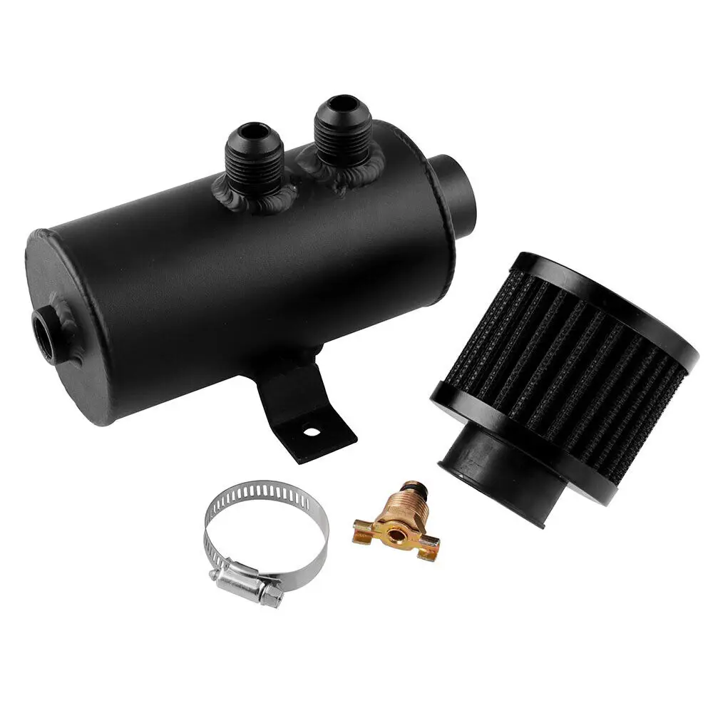Universal Aluminium 0.75L Baffled Engine Oil Catch Can With AN10 Twin Port Filter
Universal Aluminium 0.75L Baffled Engine Oil Catch Can With AN10 Twin Port Filter