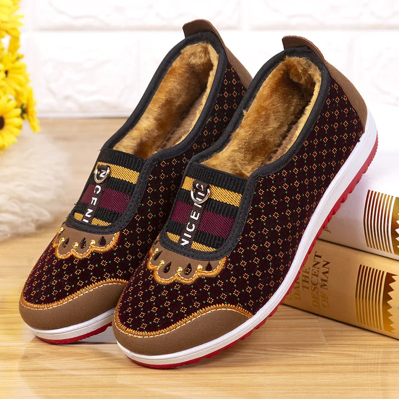 

2023 Winter Shoes Women's Plush Warm Shoe Cold Proof Wear-resistant Soft Soled Cotton Shoes Lightweight Socofy Chaussures Femmes