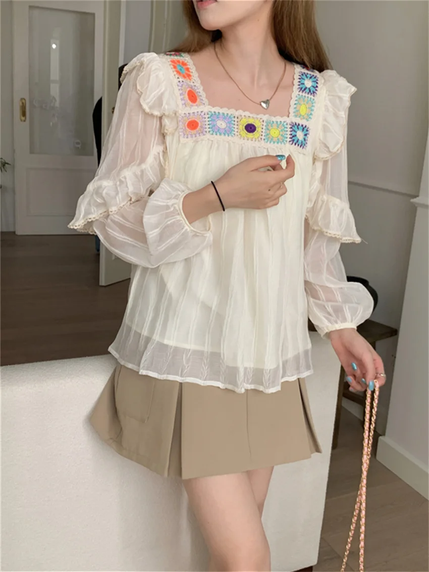 Alien Kitty Apricot Sweet Blouses Women Square Collar Chic Loose 2023 Office Wear Lady Loose Autumn Embroidery Florals Gentle
Alien Kitty Apricot Sweet Blouses Women Square Collar Chic Loose 2023 Office Wear Lady Loose Autumn Embroidery Florals Gentle