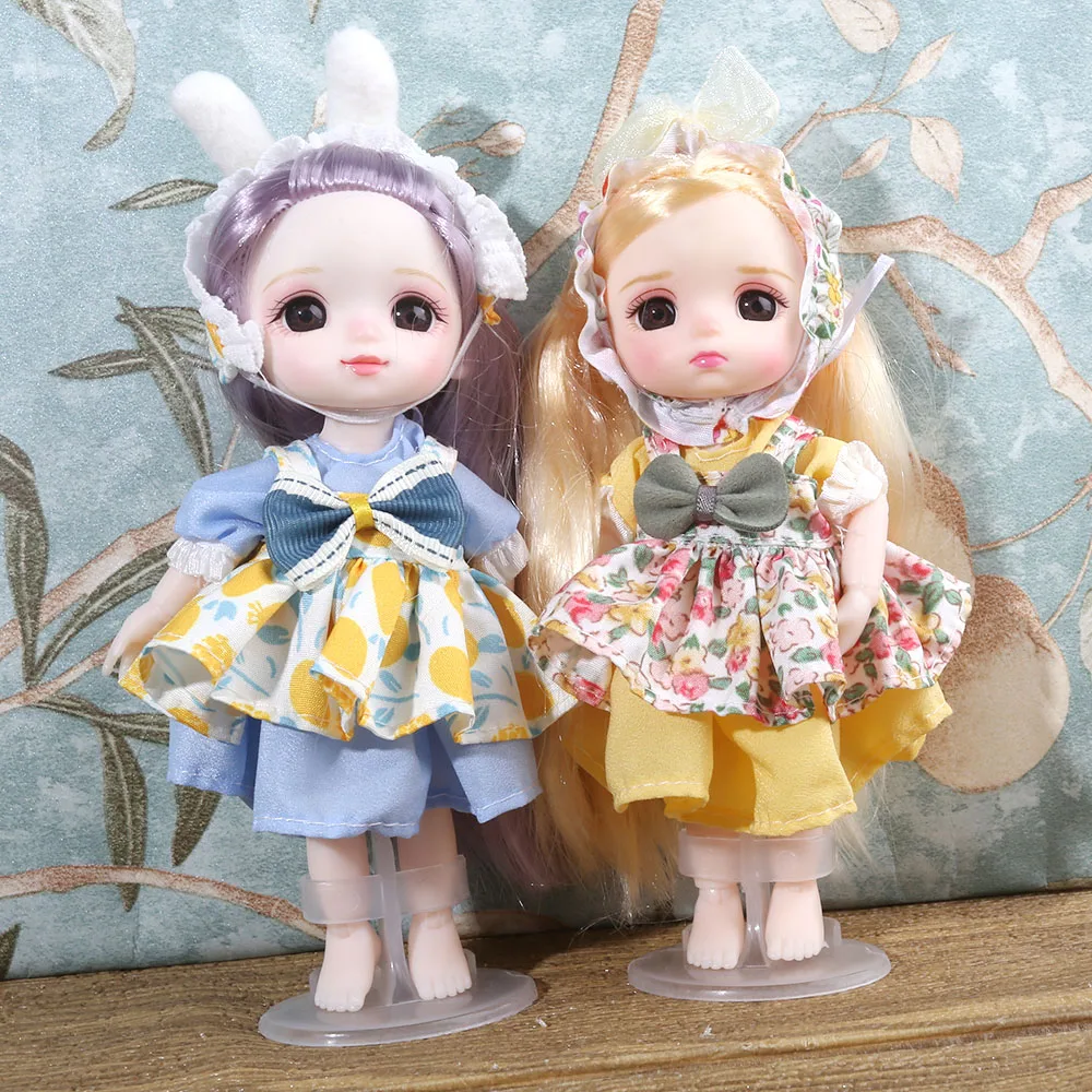 Lolita Dress 16cm BJD Doll 13 Joint Dolls Cute Smile Round Face Toys Little Girl Full set doll Gift for Birthday Dolls
Lolita Dress 16cm BJD Doll 13 Joint Dolls Cute Smile Round Face Toys Little Girl Full set doll Gift for Birthday Dolls
