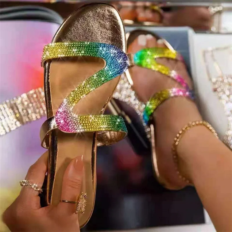 2023 Summer New Women's Shoes Fashion Flat Rhinestone Sandals Open Toe Slippers Outdoor Leisure Beach Slippers Plus Size 43
2023 Summer New Women's Shoes Fashion Flat Rhinestone Sandals Open Toe Slippers Outdoor Leisure Beach Slippers Plus Size 43