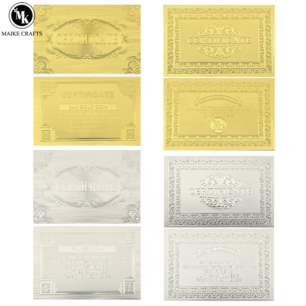 10Pcs/50Pcs/100Pcs Gold Foil Banknote Certificate and Commemorative Coin Certificate Gold Plated Silver Universal Certificate
10Pcs/50Pcs/100Pcs Gold Foil Banknote Certificate and Commemorative Coin Certificate Gold Plated Silver Universal Certificate