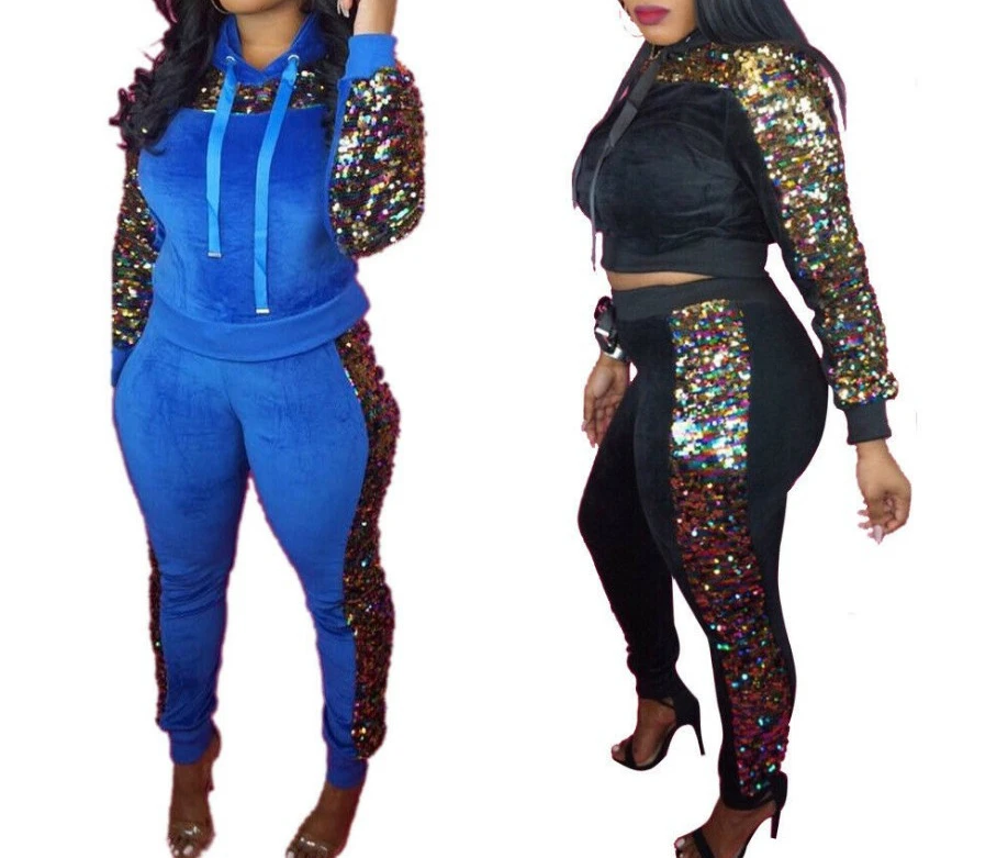 Spring and Autumn New Style Women's Fashion Leisure Suit Sequin Long Sleeve Sweater Pants Two-piece Set Female Sports Suits 2022
Spring and Autumn New Style Women's Fashion Leisure Suit Sequin Long Sleeve Sweater Pants Two-piece Set Female Sports Suits 2022