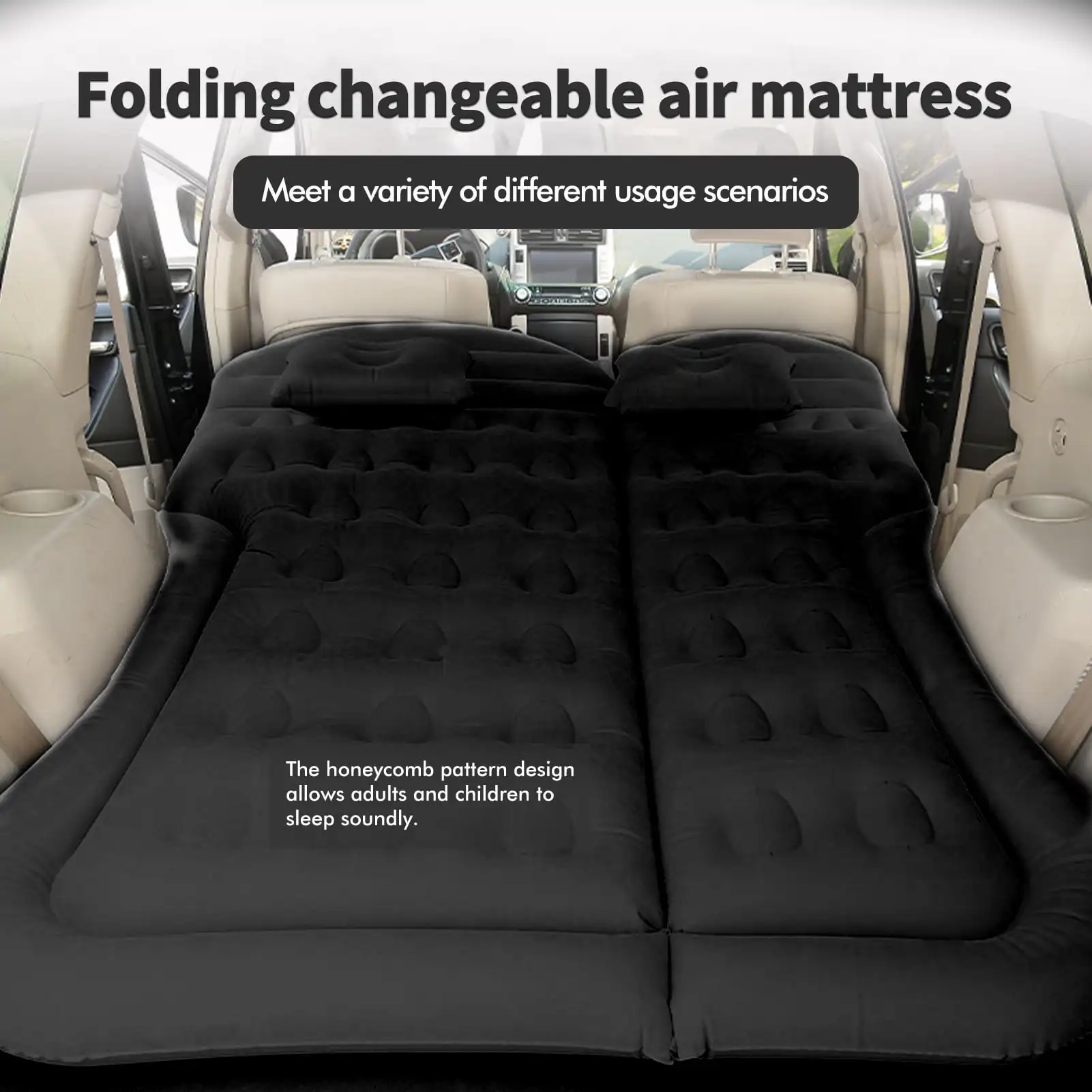 Black Inflatable Car Air Mattress Travel Bed - Thickened Car Camping Bed Sleeping Pad with Waterproof Spring Bed Camping Travel
Black Inflatable Car Air Mattress Travel Bed - Thickened Car Camping Bed Sleeping Pad with Waterproof Spring Bed Camping Travel