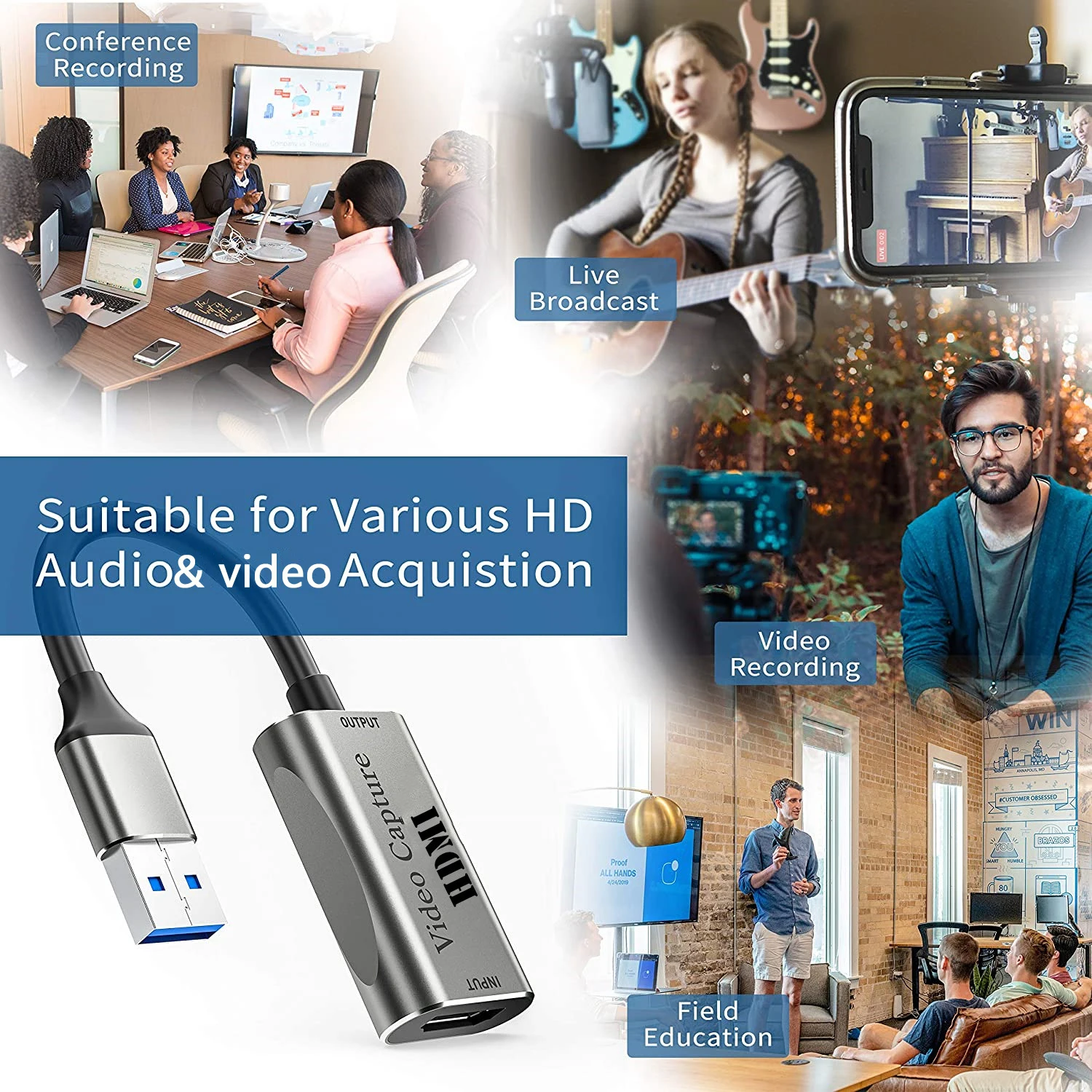 Карта видеозахвата USB 3.0 Type C 4K HDMI-совместимая видеоигра, записывающее устройство для PS4, видеокамера, переключатель, камера для прямого эфира
Карта видеозахвата USB 3.0 Type C 4K HDMI-совместимая видеоигра, записывающее устройство для PS4, видеокамера, переключатель, камера для прямого эфира