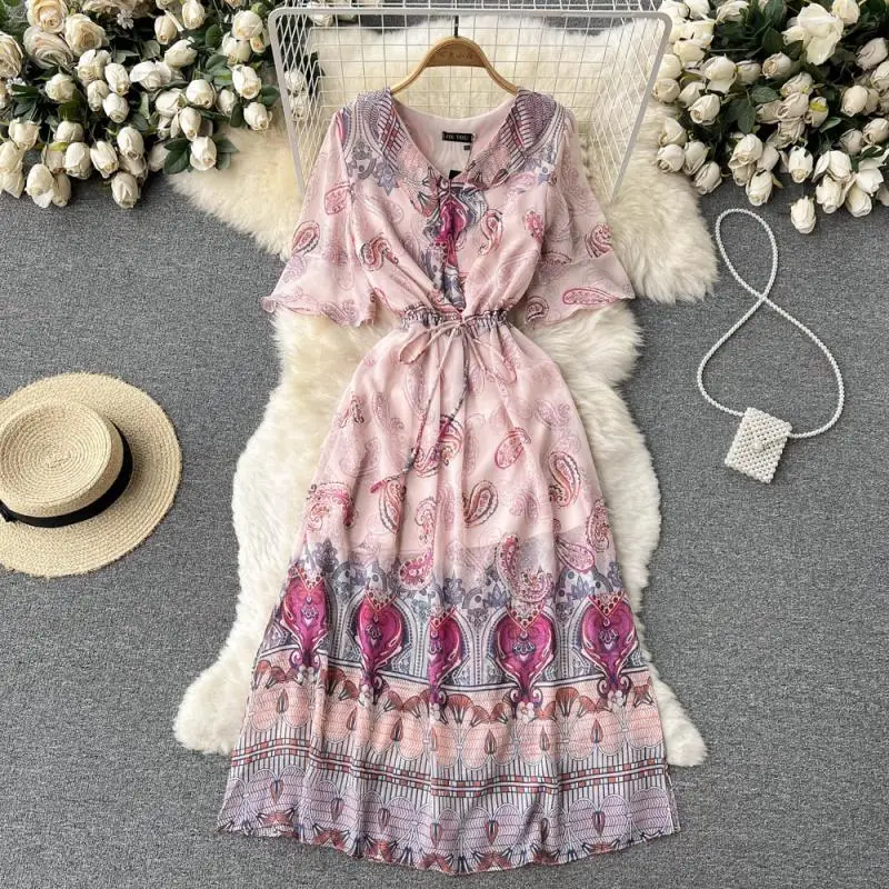 2022 Spring New Holiday Style Slim Waist Fashion Positioning Flower Women's Chiffon Dress Light Mature Style
2022 Spring New Holiday Style Slim Waist Fashion Positioning Flower Women's Chiffon Dress Light Mature Style