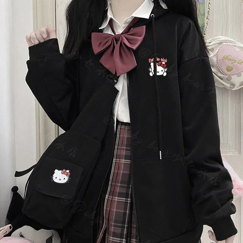 New Hello Kitty Kuromi My Melody Sanrio Kawaii Anime Hoodie Cardigan Hooded Long Sleeve Jacket Cute Cartoon Coat Gift Girls Toys
New Hello Kitty Kuromi My Melody Sanrio Kawaii Anime Hoodie Cardigan Hooded Long Sleeve Jacket Cute Cartoon Coat Gift Girls Toys