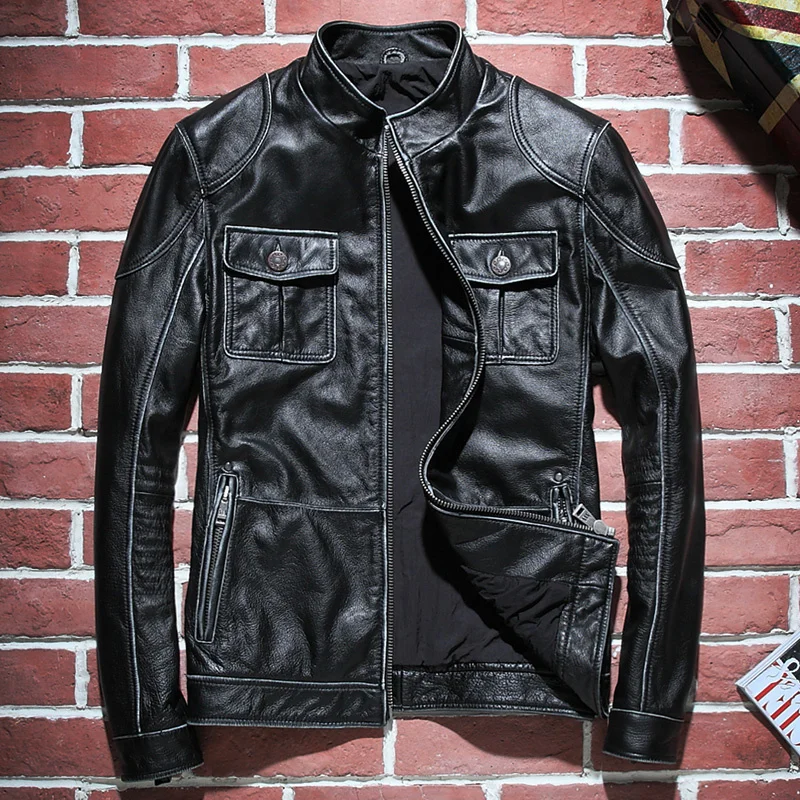 Genuine Men 100% Cow Leather Coat Spring Autumn Biker Motorcycle Jacket Vintage Cowhide Wp16c534 KJ3855
Genuine Men 100% Cow Leather Coat Spring Autumn Biker Motorcycle Jacket Vintage Cowhide Wp16c534 KJ3855