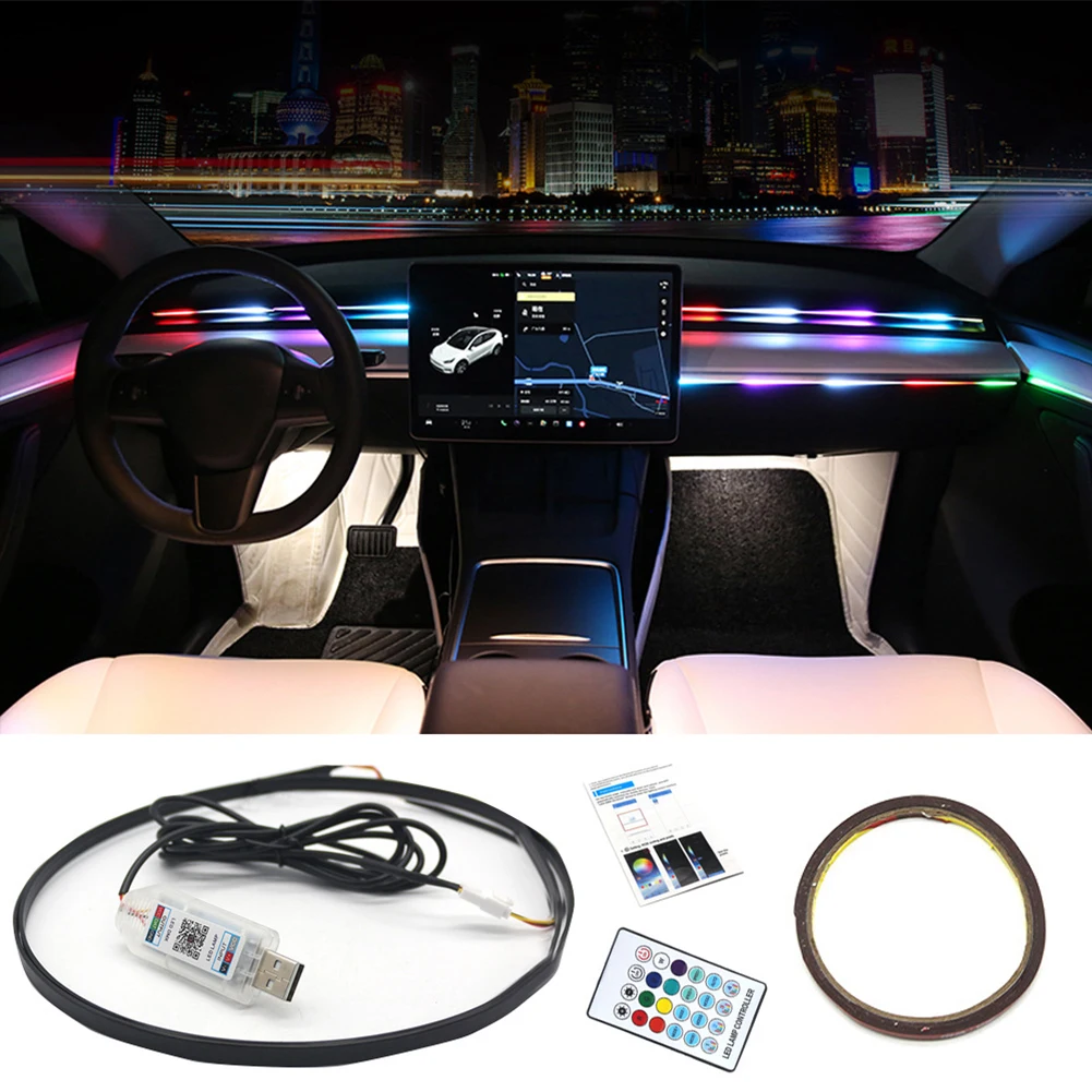 Car Interior Light 64 Colors Optical Auto LED Neon Light Flexible Atmosphere Strip Lamp APP Remote Control Music Sync Rope Light
Car Interior Light 64 Colors Optical Auto LED Neon Light Flexible Atmosphere Strip Lamp APP Remote Control Music Sync Rope Light
