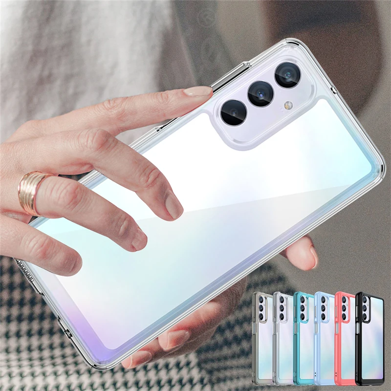 

For Samsung M54 Case Cover Samsung Galaxy M54 Capas Plastic Silicone Shockproof Transparent Colour Clear Fundas Samsung M54 M 54