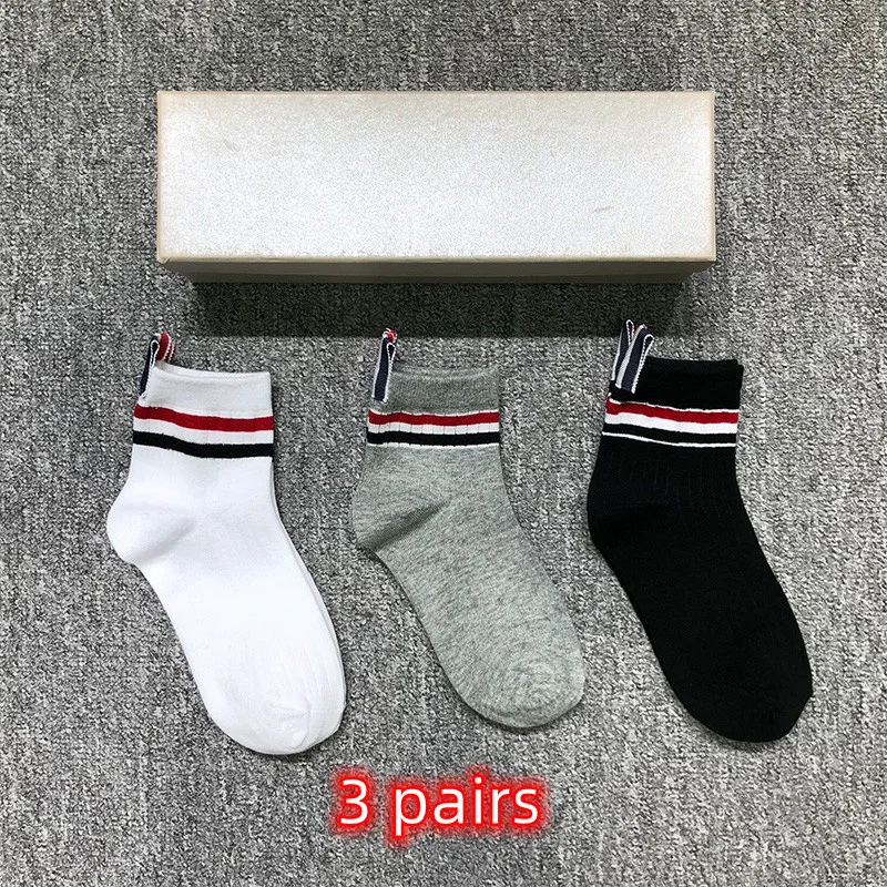 TB THOM 3 Pairs Men's RWB Stripes Ankle Unisex Fashion Cotton Knitted Socks Comfortable Solid Casual Harajuku Stockings
TB THOM 3 Pairs Men's RWB Stripes Ankle Unisex Fashion Cotton Knitted Socks Comfortable Solid Casual Harajuku Stockings