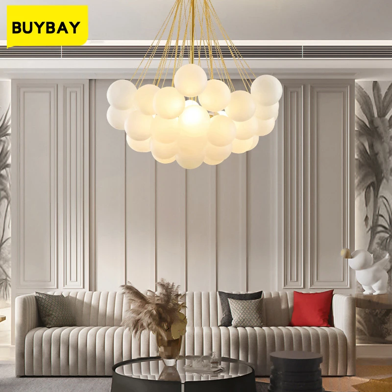 Nordic Modern Frosted Glass Ball Chandelier for Living Room Dining Room Decoration Black Gold Bubble Pendant Light Hanging Lamp
Nordic Modern Frosted Glass Ball Chandelier for Living Room Dining Room Decoration Black Gold Bubble Pendant Light Hanging Lamp