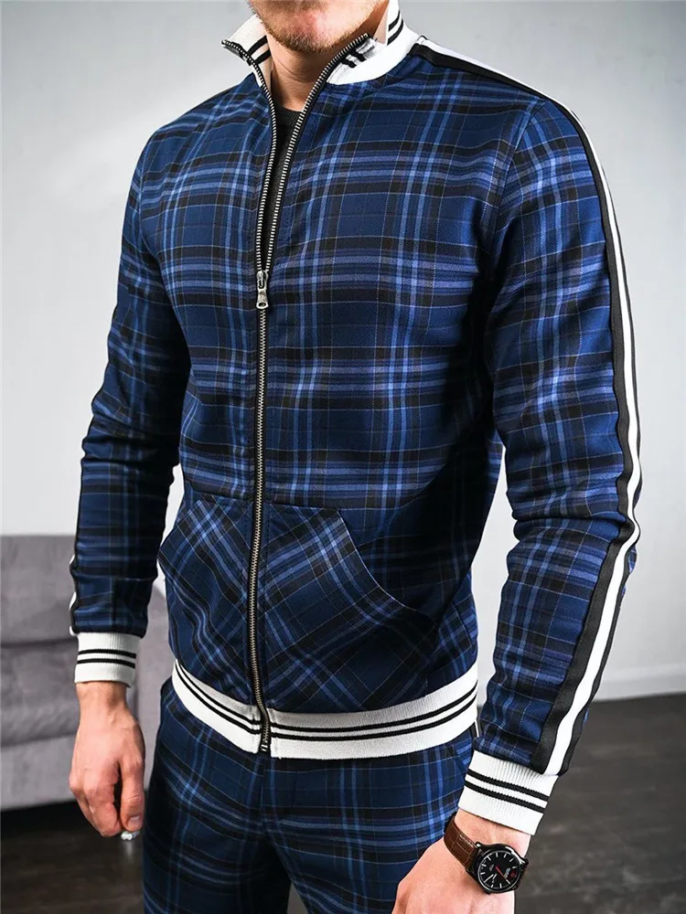 2021 New Men Tracksuit Sets Mens set Colorful Plaid Casual Zipper Stand-up collarr Sportswear 3D Print Suit Male Pocket Fashion
2021 New Men Tracksuit Sets Mens set Colorful Plaid Casual Zipper Stand-up collarr Sportswear 3D Print Suit Male Pocket Fashion