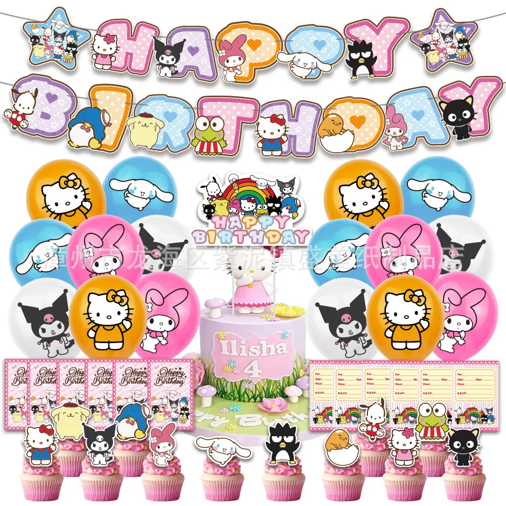 Sanrio Hellokitty Mymelody Kuromi Kawaii день рождения Тематические фотообои декоративный набор баннер
Sanrio Hellokitty Mymelody Kuromi Kawaii день рождения Тематические фотообои декоративный набор баннер