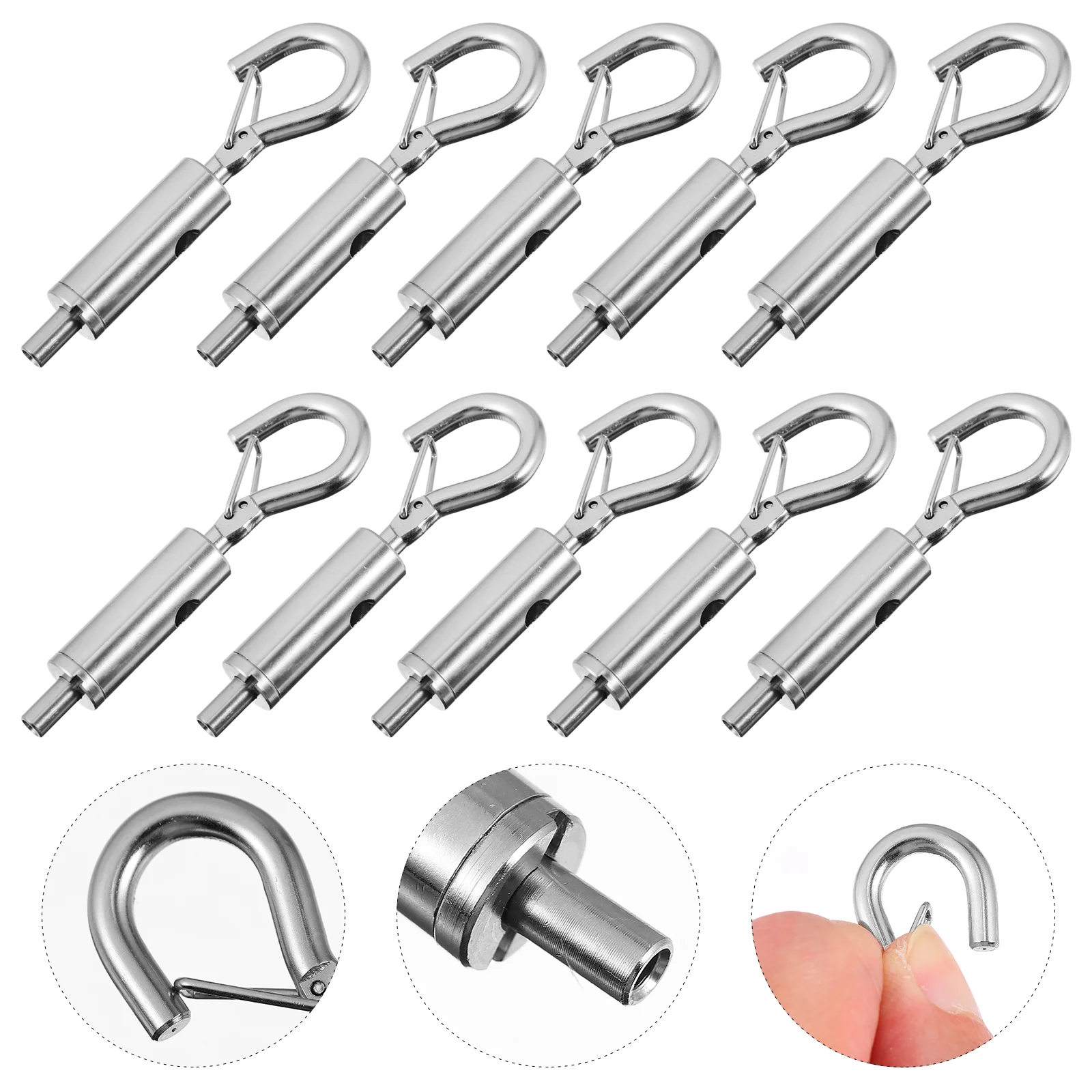 Stainless Steel Spring Buckle Adjustable Curtain Wire Clasps Clothesline Head Spring Hook Durable Cable Guide Hooks
Stainless Steel Spring Buckle Adjustable Curtain Wire Clasps Clothesline Head Spring Hook Durable Cable Guide Hooks