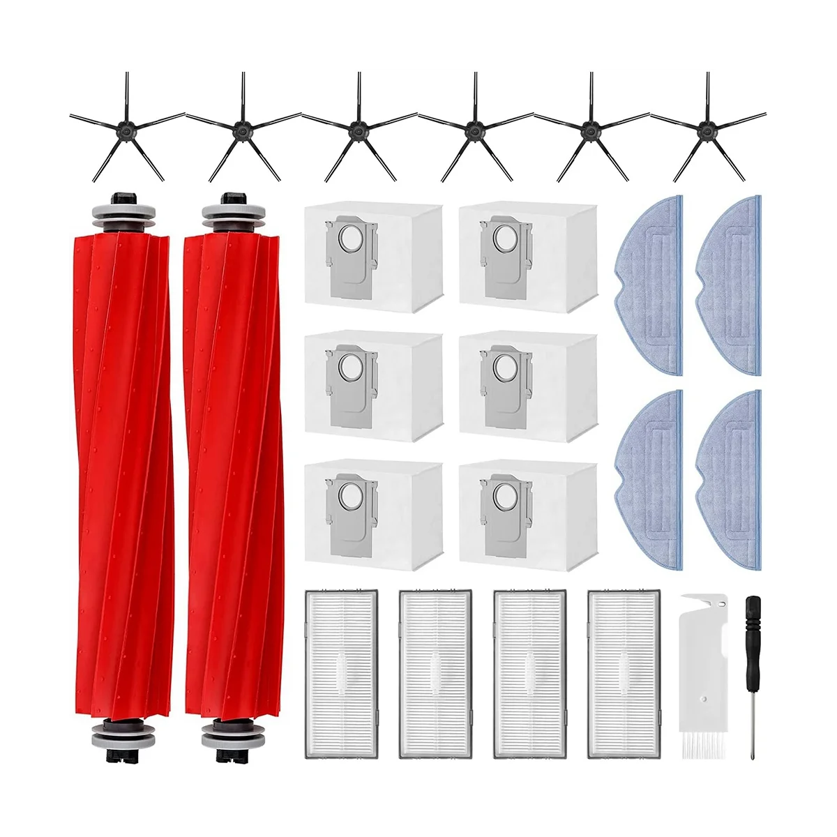 Набор аксессуаров для Roborock S7 Pro Ultra/S7 MaxV Ultra, пылесборники, основные щетки, боковые щетки, фильтры, салфетки для швабры, инструменты
Набор аксессуаров для Roborock S7 Pro Ultra/S7 MaxV Ultra, пылесборники, основные щетки, боковые щетки, фильтры, салфетки для швабры, инструменты