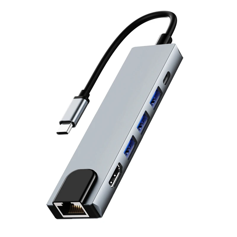 6 In 1 USB C Hub, With 1000Mbps Ethernet Port, 4K HDMI, 2 USB 3.0 And USB 3.1 Charging Ports, Compatible With
6 In 1 USB C Hub, With 1000Mbps Ethernet Port, 4K HDMI, 2 USB 3.0 And USB 3.1 Charging Ports, Compatible With