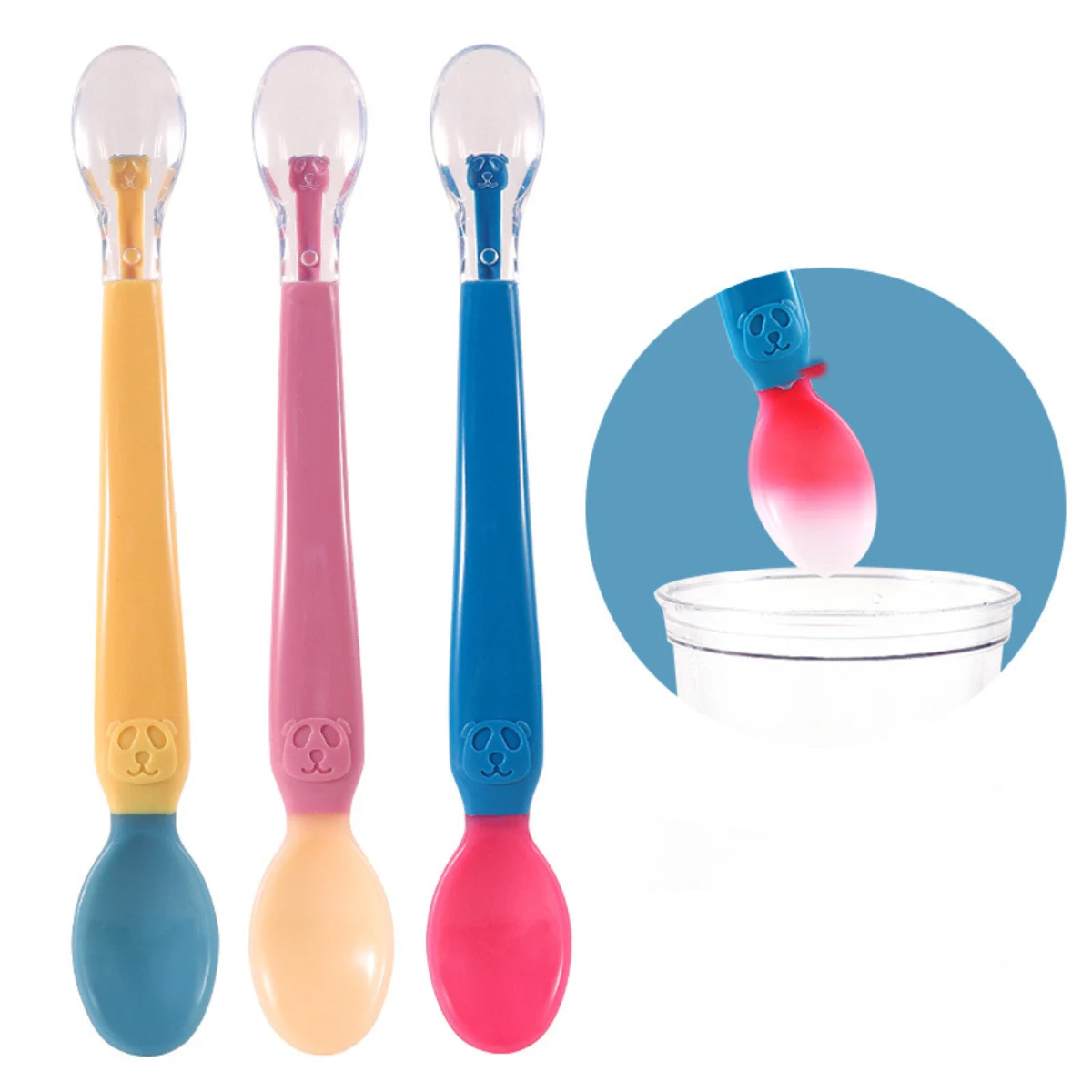 hibobi Baby Double Head Temperature Candy Color Sensing Soft Silicone Spoon Children Food Baby Feeding Tools
hibobi Baby Double Head Temperature Candy Color Sensing Soft Silicone Spoon Children Food Baby Feeding Tools