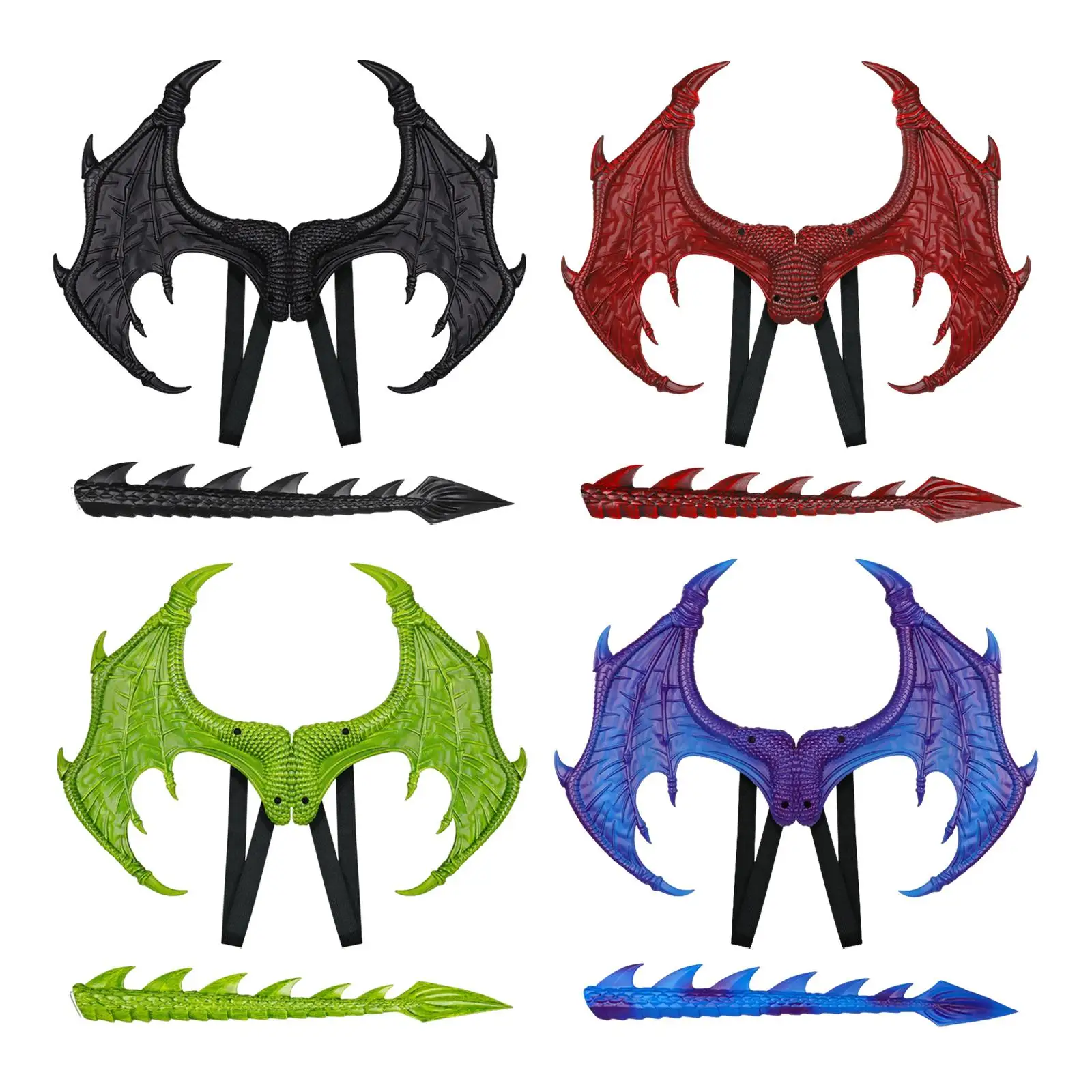 

Kids Dragon Costume Wings Dinosaur Tail Set Dragon Wing Dress up for Nightclub Stage Performance Masquerade Carnivals Props