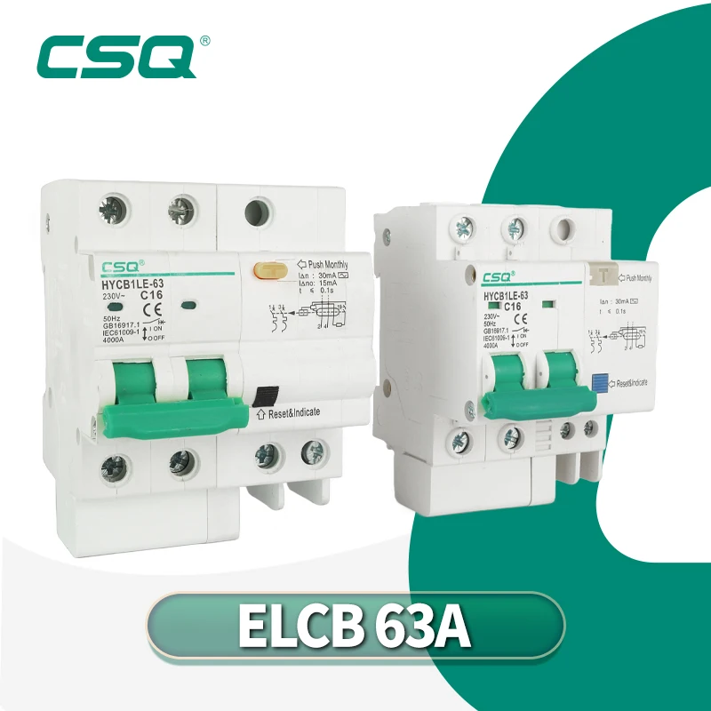 CSQ HYCB1LE 230V ELCB MCB 6-63A Earth Leakage Circuit Breaker With Over And Short Leakage Protection RCBO
CSQ HYCB1LE 230V ELCB MCB 6-63A Earth Leakage Circuit Breaker With Over And Short Leakage Protection RCBO