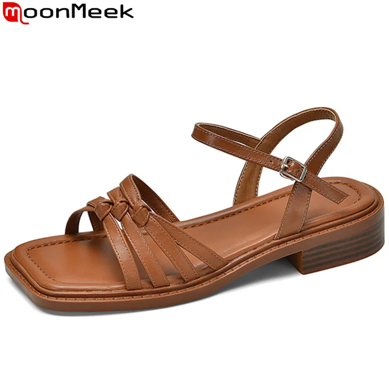 MoonMeek 2022 New Arrive Retro Square Med Heels Shoes Genuine Leather Buckle Sandals Woman Ladies Simple Sandals
MoonMeek 2022 New Arrive Retro Square Med Heels Shoes Genuine Leather Buckle Sandals Woman Ladies Simple Sandals