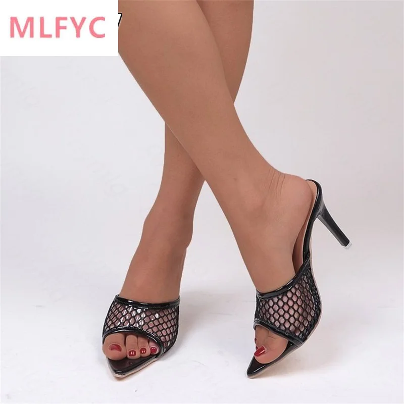 New square head high heel sandals and slippers stiletto temperament mesh breathable fish mouth large size sandals black shoes
New square head high heel sandals and slippers stiletto temperament mesh breathable fish mouth large size sandals black shoes