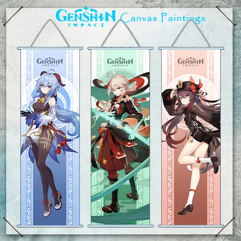 New Genshin Impact Scroll Canvas Wall Hanging Paintings Kazuha Raiden Shogun Sangonomiya Kokomi Figures Poster Room Decoration
New Genshin Impact Scroll Canvas Wall Hanging Paintings Kazuha Raiden Shogun Sangonomiya Kokomi Figures Poster Room Decoration