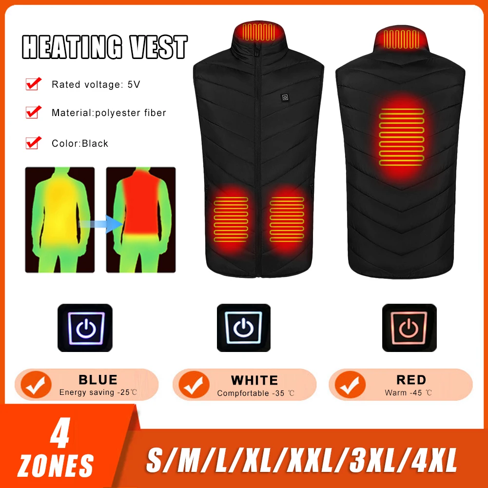 2022 NEW Men Outdoor 4 Heated Vest Zones Men Women Sportswear Heated Coat Winter USB Smart Heating Jackets Thermal Heat Clothing
2022 NEW Men Outdoor 4 Heated Vest Zones Men Women Sportswear Heated Coat Winter USB Smart Heating Jackets Thermal Heat Clothing