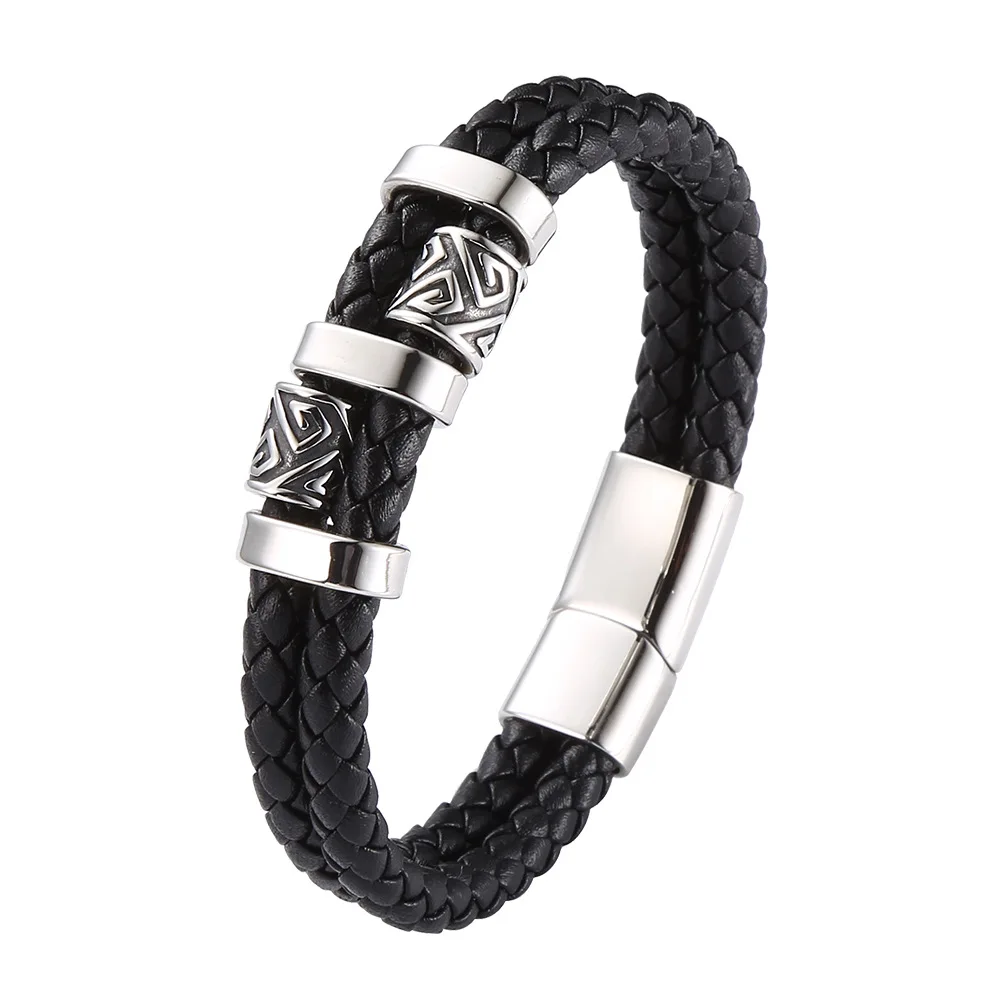 Retro Braided Leather Men Bracelet Vintage Stainless Steel Magnetic Buckle Wrap Bangles Double Layer Women Wristband Jewelry
Retro Braided Leather Men Bracelet Vintage Stainless Steel Magnetic Buckle Wrap Bangles Double Layer Women Wristband Jewelry