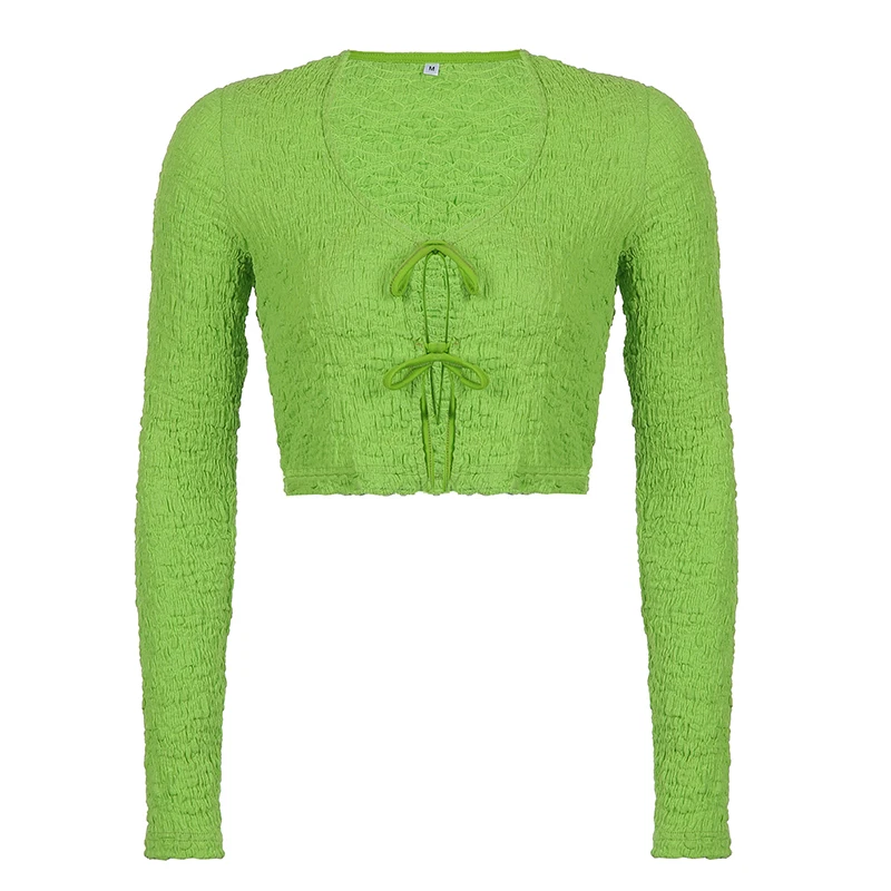 INS Style Pleated Material Lace-up Cutout Low Collar Long Sleeves Small Cardigan Women's Slim T-shirt Short Top
INS Style Pleated Material Lace-up Cutout Low Collar Long Sleeves Small Cardigan Women's Slim T-shirt Short Top