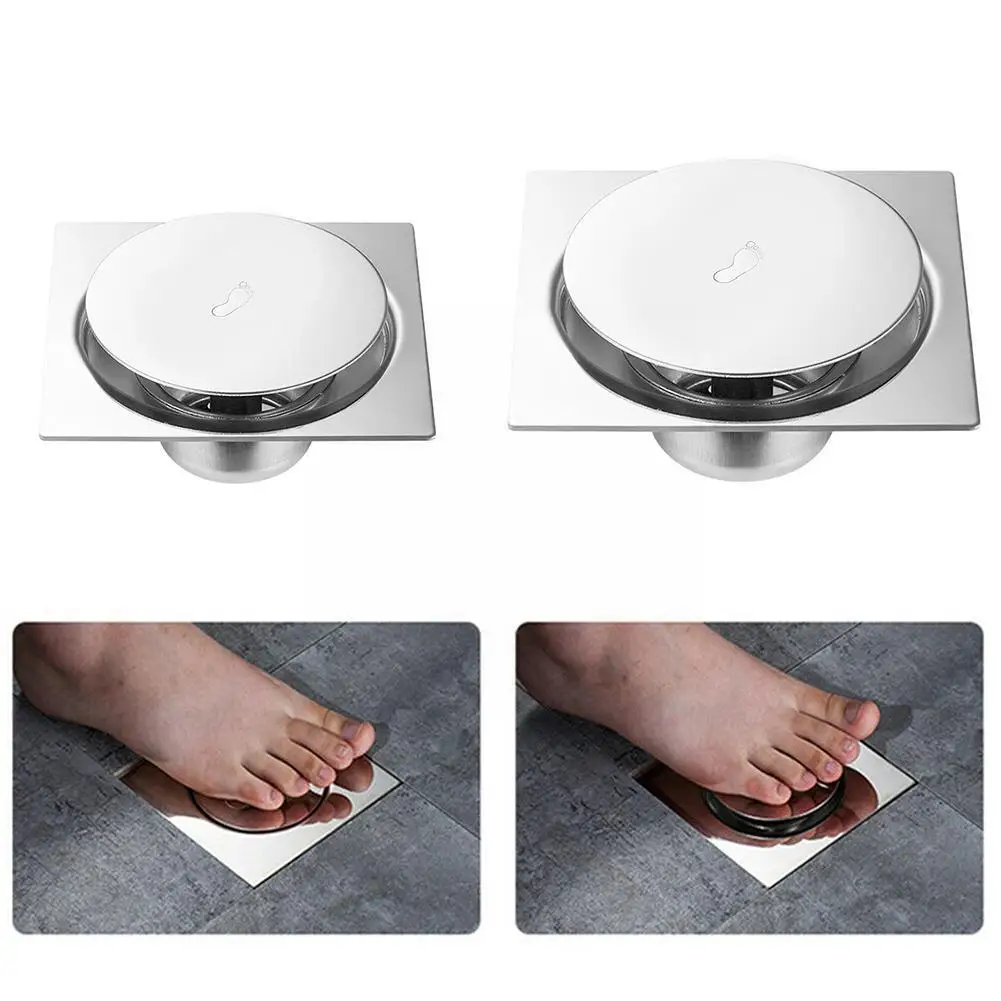 Shower Steel Hotel Bathroom Bouncing Durable Waste Clean Square Cover Drain Pedal Type Silver Deodorant Floor Easy E9F4
Shower Steel Hotel Bathroom Bouncing Durable Waste Clean Square Cover Drain Pedal Type Silver Deodorant Floor Easy E9F4
