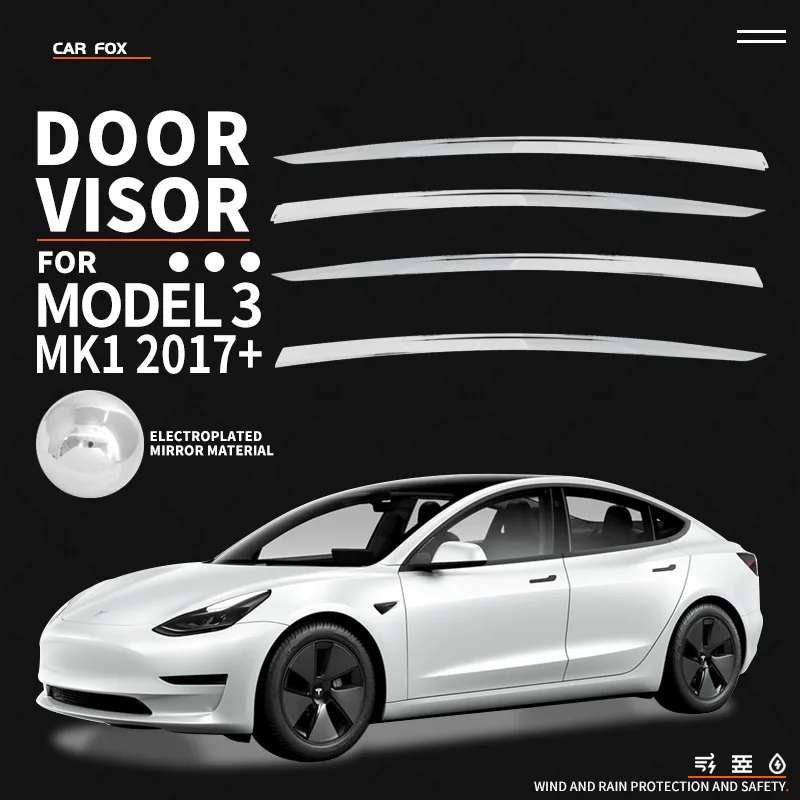 For Tesla Model Y Model 3 Window visor Weather Shield Side Window Deflector Car windshield weather shield Car accessories
For Tesla Model Y Model 3 Window visor Weather Shield Side Window Deflector Car windshield weather shield Car accessories