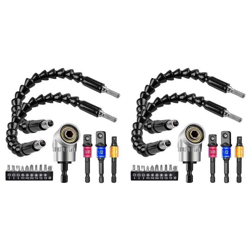 2Set Flexible Drill Extension Hex Shank Drill Nut Driver Bit Set, 6Pcs Universal Socket Adapter Set, Screwdriver Bit Set
2Set Flexible Drill Extension Hex Shank Drill Nut Driver Bit Set, 6Pcs Universal Socket Adapter Set, Screwdriver Bit Set