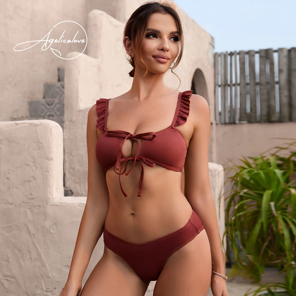 AGELICALOVE Ruffles Bandage Hollow Out Push Up Bikini Set Women Sexy Bathing Suits Beach Wear Swimwear 2 Pieces Sets Swimsuit
AGELICALOVE Ruffles Bandage Hollow Out Push Up Bikini Set Women Sexy Bathing Suits Beach Wear Swimwear 2 Pieces Sets Swimsuit