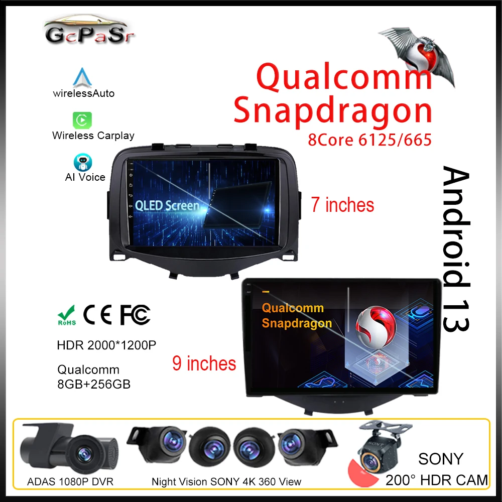 Qualcomm For Toyota Aygo Peugeot 108 Citroen C1 2016-2020 Carplay Android Multimedia Player Navigation GPS Auto Video Wifi HDR
Qualcomm For Toyota Aygo Peugeot 108 Citroen C1 2016-2020 Carplay Android Multimedia Player Navigation GPS Auto Video Wifi HDR
