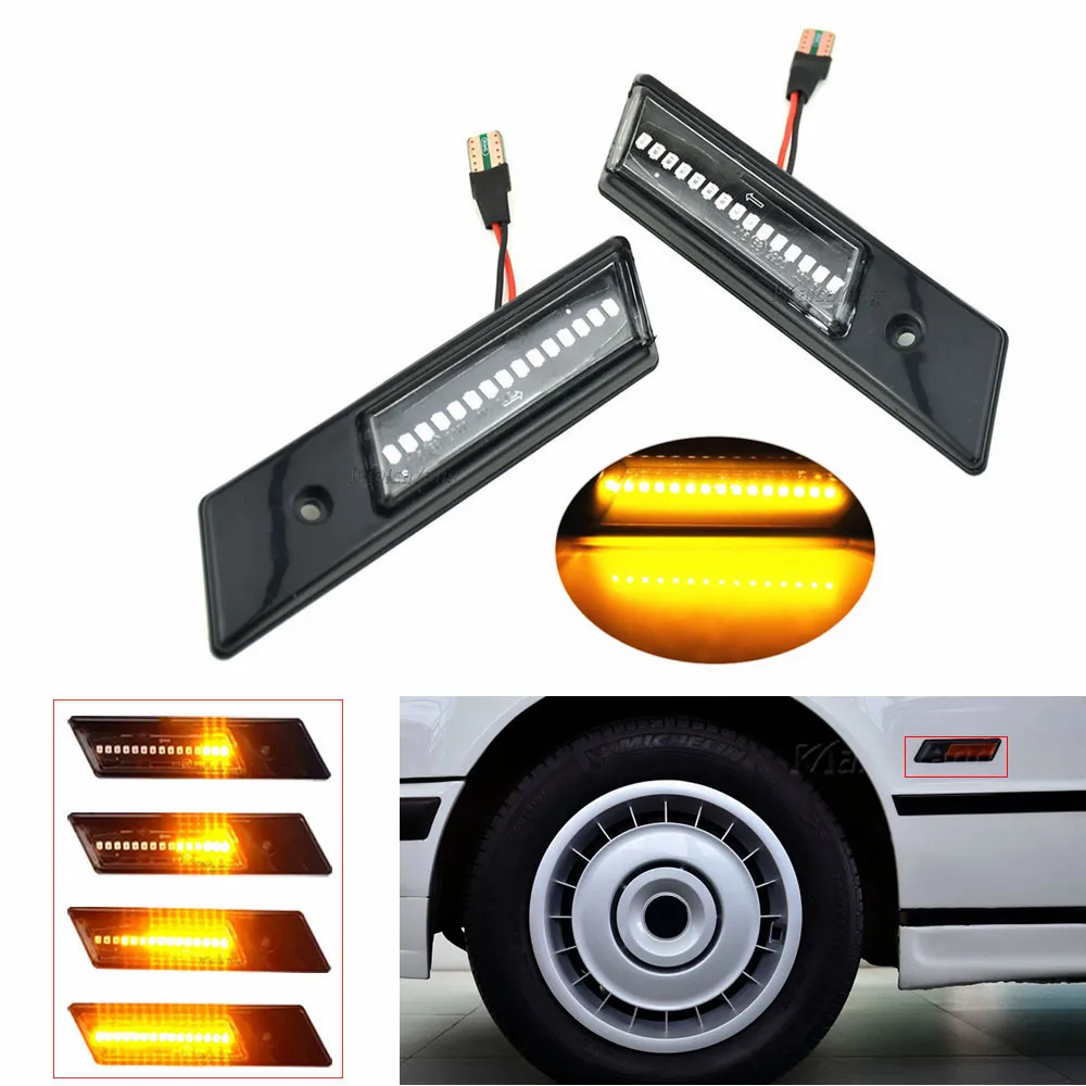 2Pcs For BMW E30 E32 E34 E36 Led Light 1990-1996 M3 M5 3 5 7 Series Flashing Sequential Dynamic Turn Signal Side Marker Lamp
2Pcs For BMW E30 E32 E34 E36 Led Light 1990-1996 M3 M5 3 5 7 Series Flashing Sequential Dynamic Turn Signal Side Marker Lamp