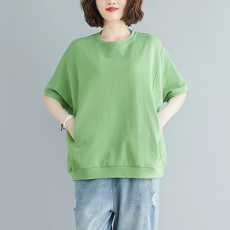 Female Fashion Korean Style Oversize Tops Summer Women Large Size Solid Color Harajuku T-shirts Office Casual Loose Pullover
Female Fashion Korean Style Oversize Tops Summer Women Large Size Solid Color Harajuku T-shirts Office Casual Loose Pullover